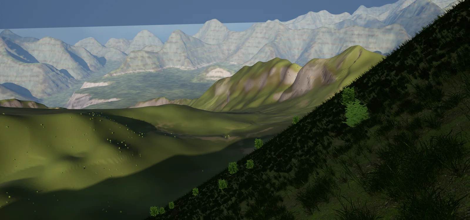 Ridges seen from a volcanic slope