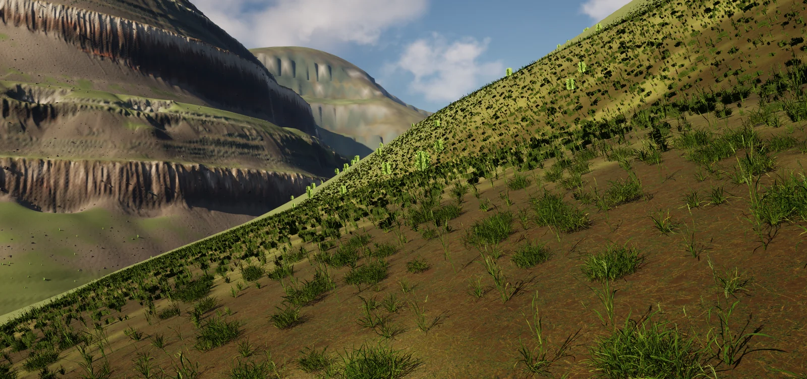 Walking beside the banded slope