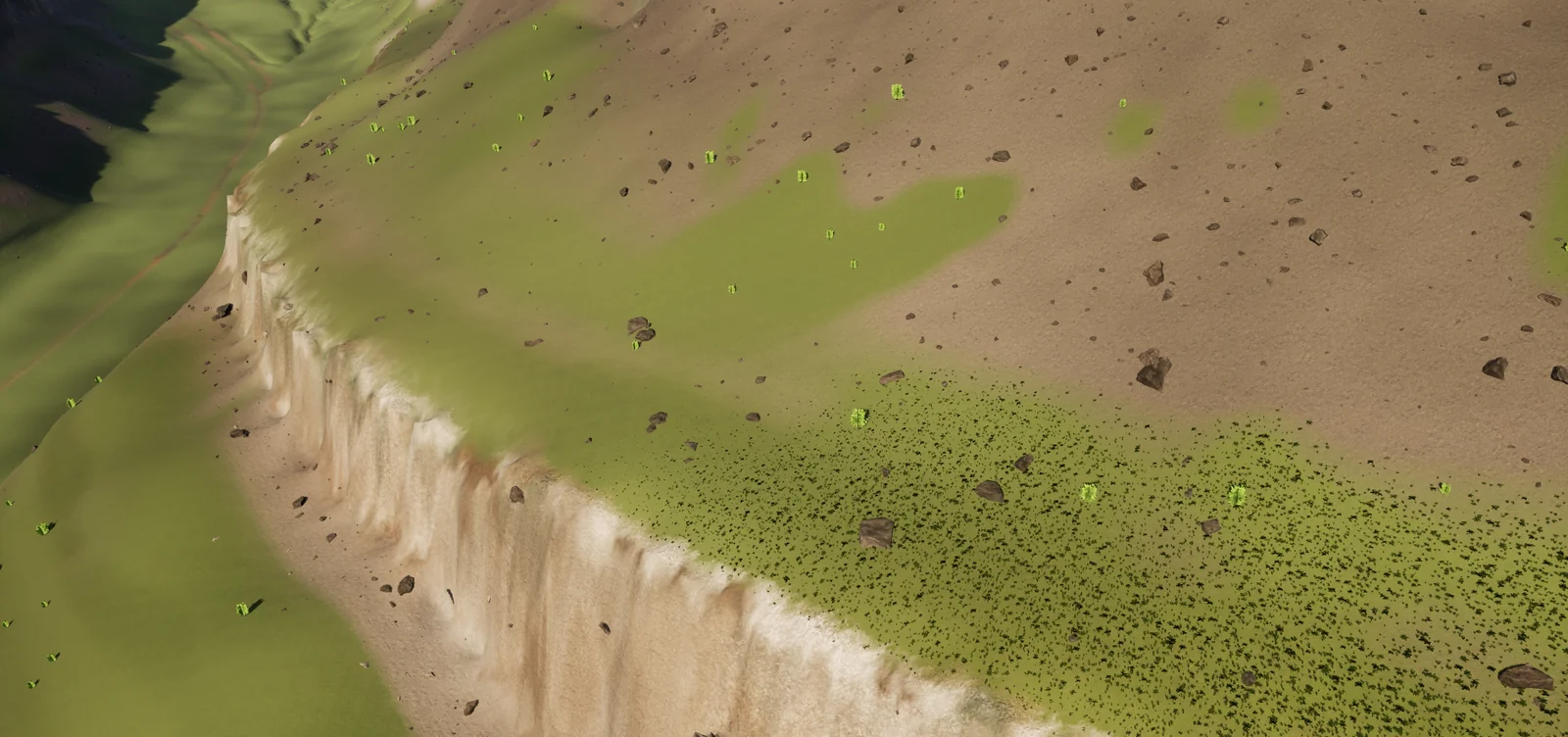 A close view across a rock ledge